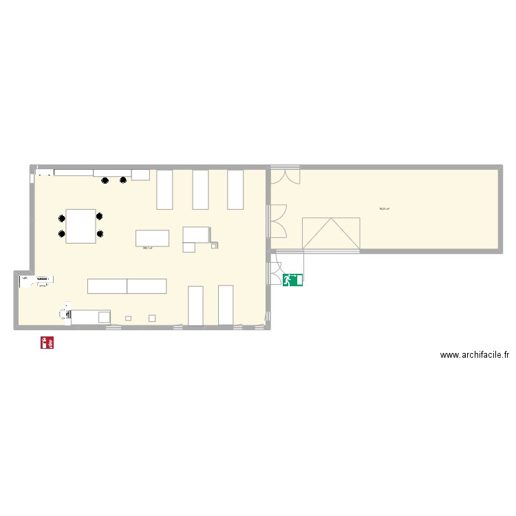 plan atelier éléc. Plan de 2 pièces et 224 m2
