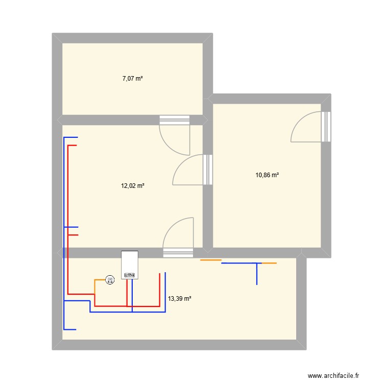 plan adam. Plan de 4 pièces et 43 m2