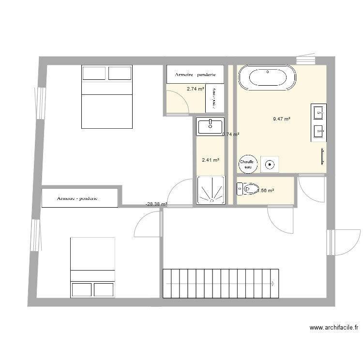 étage. Plan de 0 pièce et 0 m2