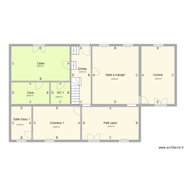 beguin rdc. Plan de 0 pièce et 0 m2