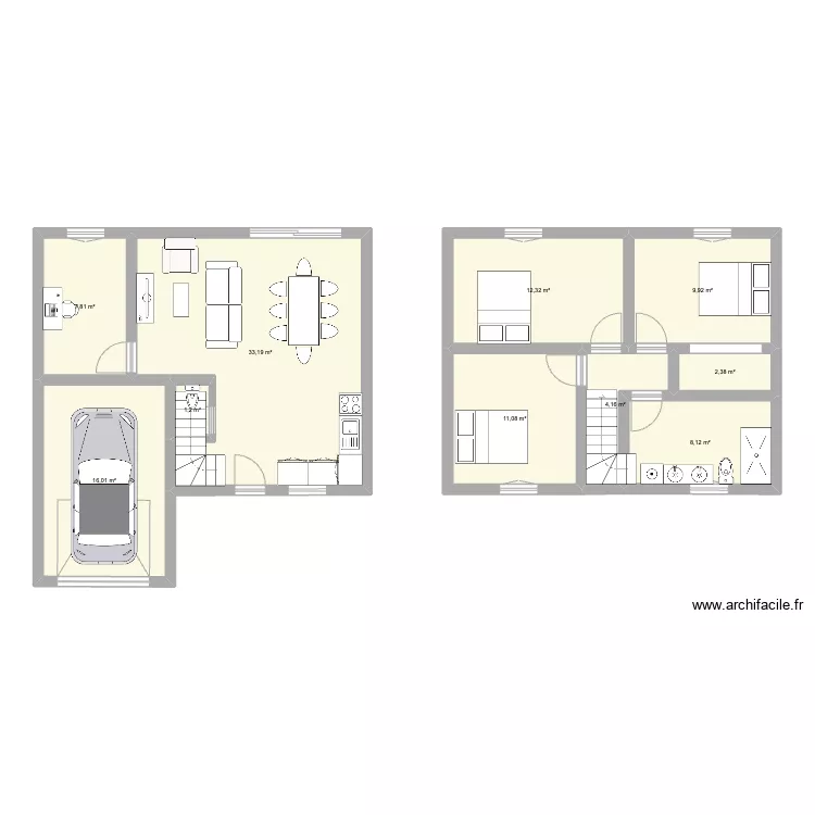 maisons mitoyennes. Plan de maisons mitoyennes. Plan de
