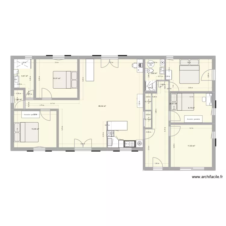 Eguzon. Plan de 11 Pièces et 119 m²