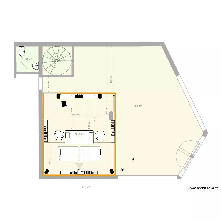 salle cin&eacute;ma clicclac et BZ. Plan de 