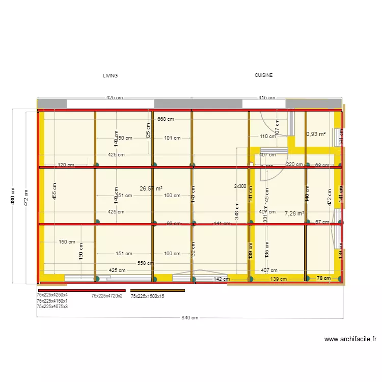 Projet Baton V5 implantation structure 5.12.25. Plan de 3 et 35 m² Projet Baton V5 implantation structure 5.12.25. Plan de 3 et 35 m²