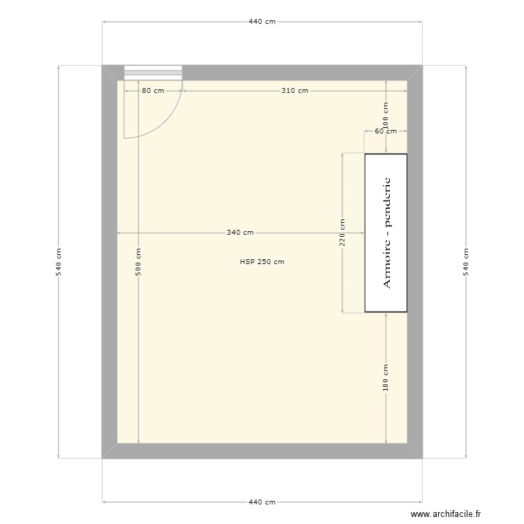 Exercice. Plan de 1 pièce et 20 m2