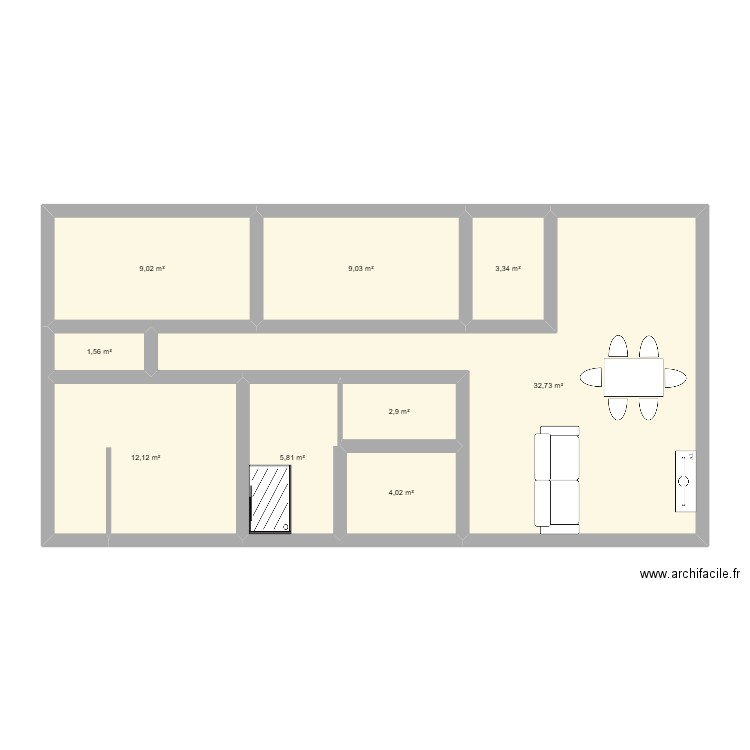 test2. Plan de 9 pièces et 81 m2