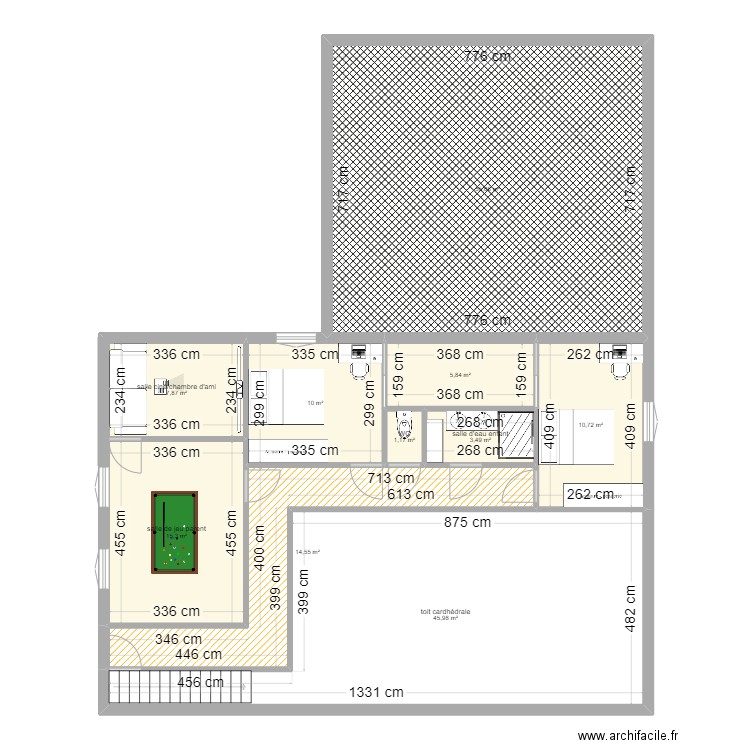 ploneour lanvern étage. Plan de 10 pièces et 171 m2