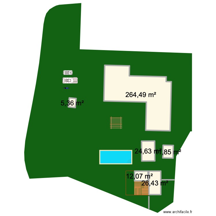 Chalet Mam. Plan de 6 pièces et 345 m2