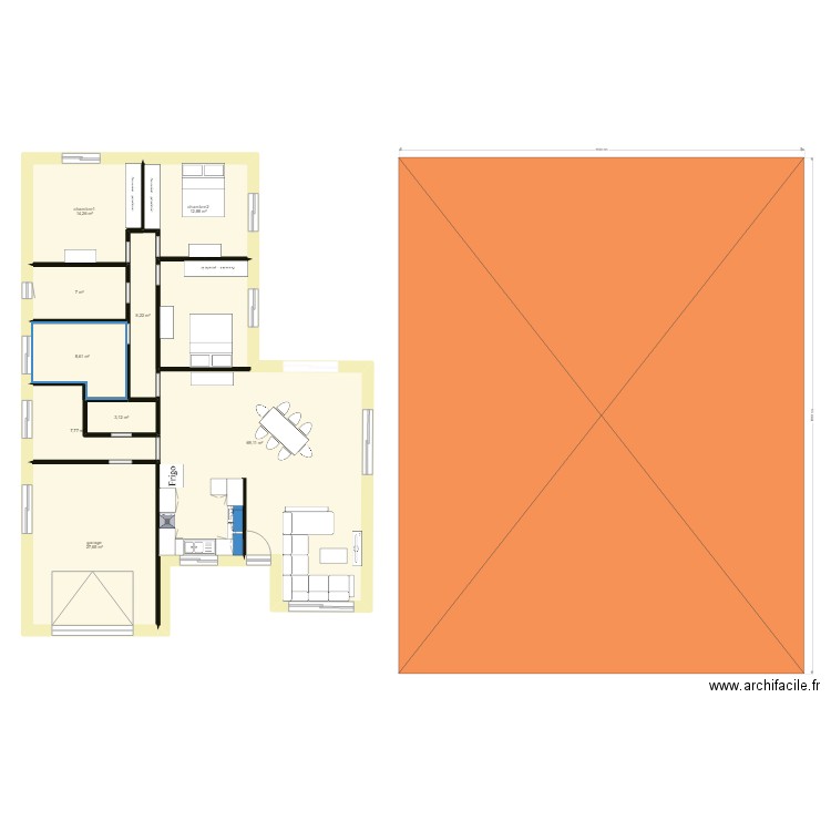 project maison cocument. Plan de 9 pièces et 157 m2