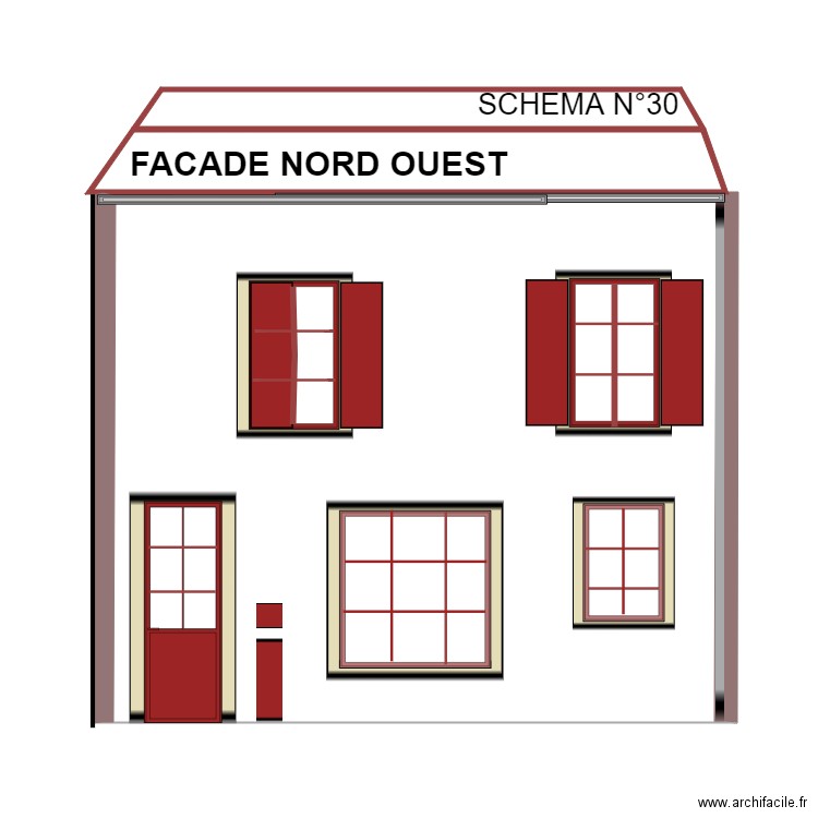 FACADE NORD OUEST EST FINI . Plan de 0 pièce et 0 m2