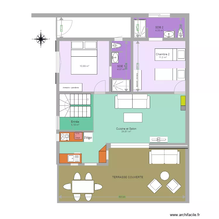 APD SECOURS ESCALIER EN U. Plan de APD SECOURS ESCALIER EN U. Plan de