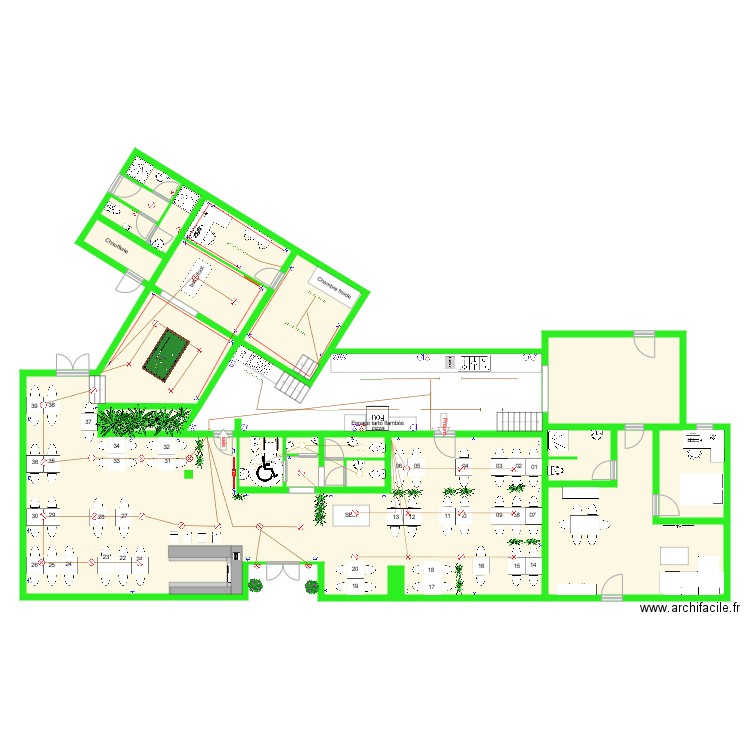 Plan restaurant v4 avec électricité. Plan de 0 pièce et 0 m2