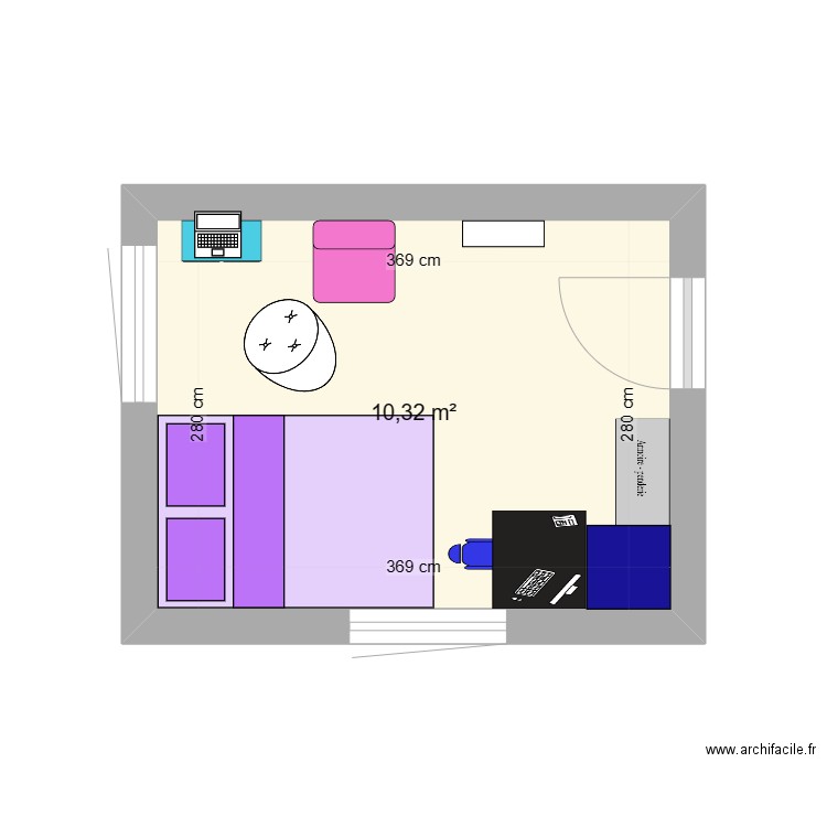nouvelle  chambre de JADE PASCHE . Plan de 0 pièce et 0 m2