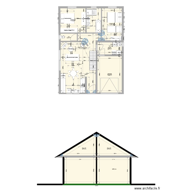 maison dordogne 2. Plan de 10 pièces et 135 m2