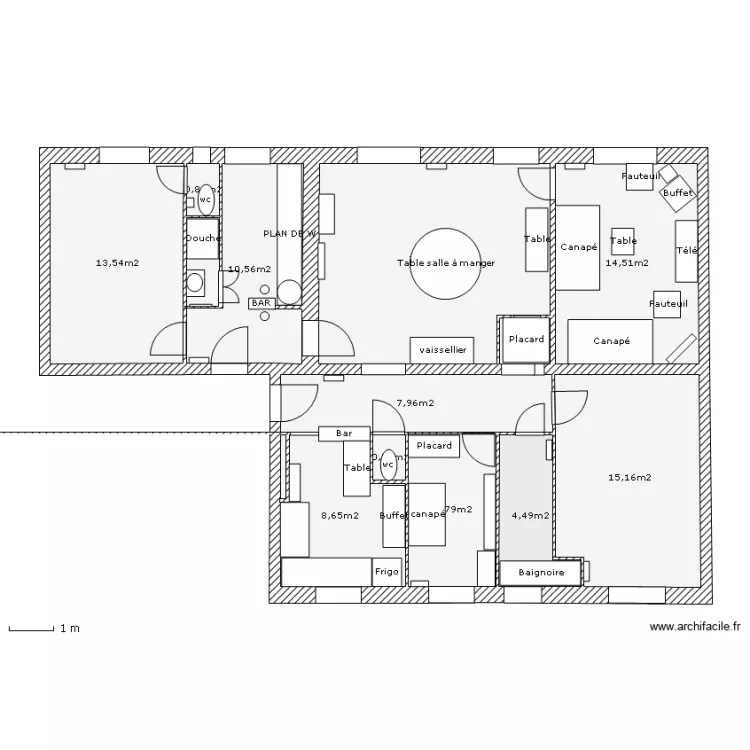 STUDIO APRES TRAVAUX 2014. Plan de 