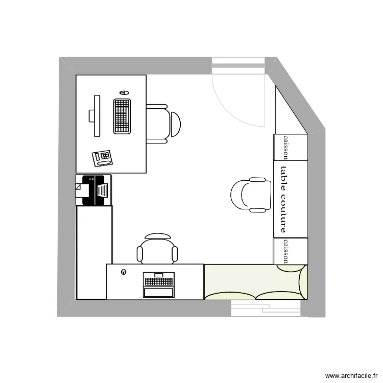 Bureau domicile. Plan de Bureau domicile. Plan de