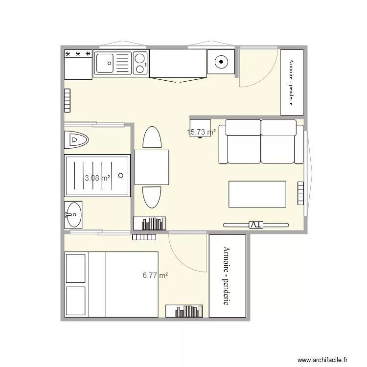salle de classe en chambre. Plan de 