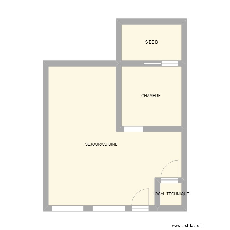 CASTELLIUM APT RDC GAUCHE. Plan de 4 pièces et 43 m2