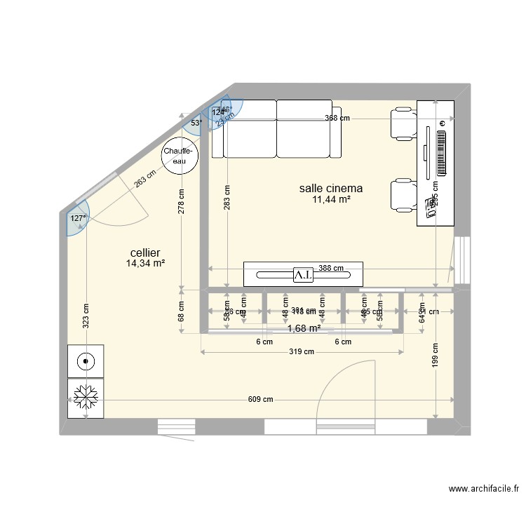 PLAN GARAGE variante  cote 2. Plan de 3 pièces et 27 m2