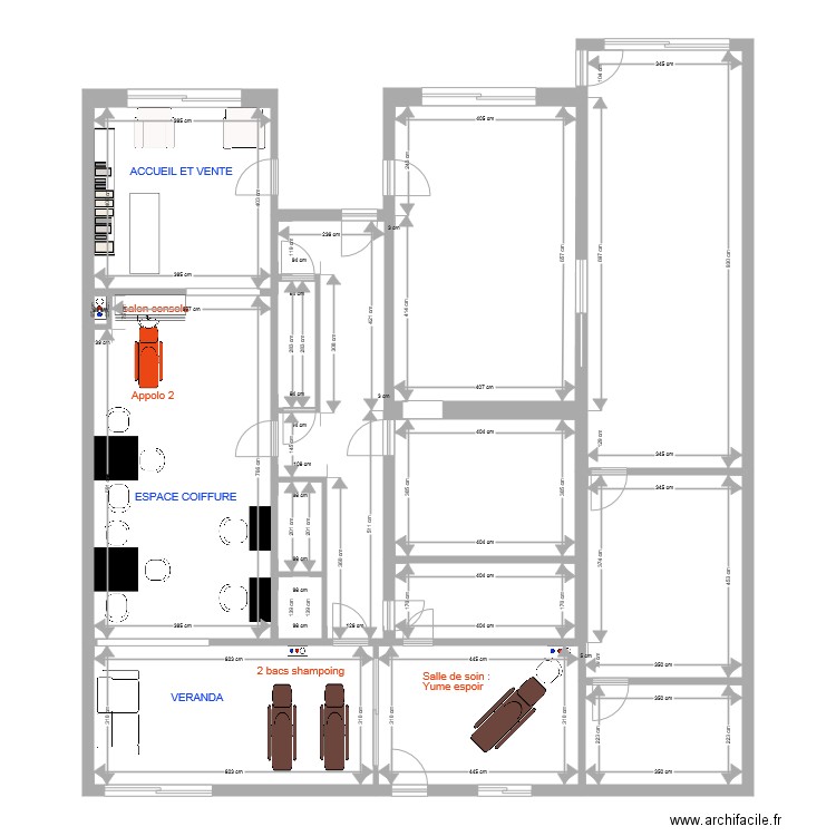 configuration salon avec mobilier. Plan de 0 pièce et 0 m2