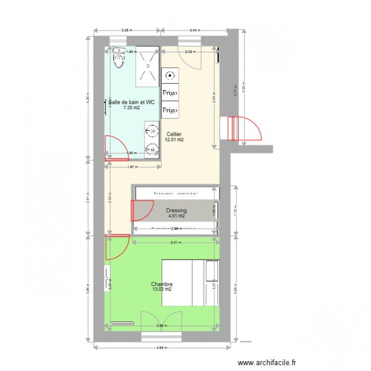 extension 4 pièces 2. Plan de 0 pièce et 0 m2