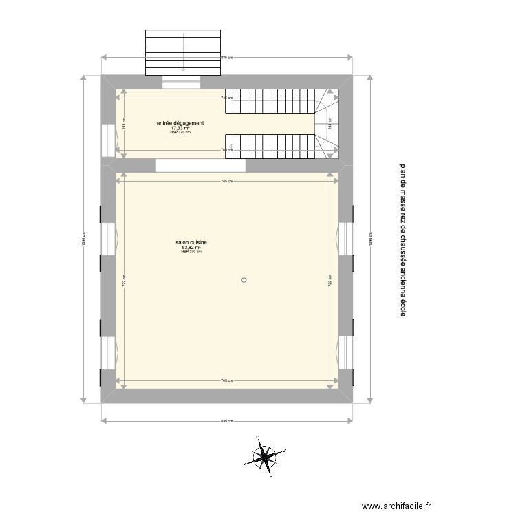 2 école de poleyrieu , 89 montée de l école 38510 COURTENAY. Plan de 2 pièces et 71 m2