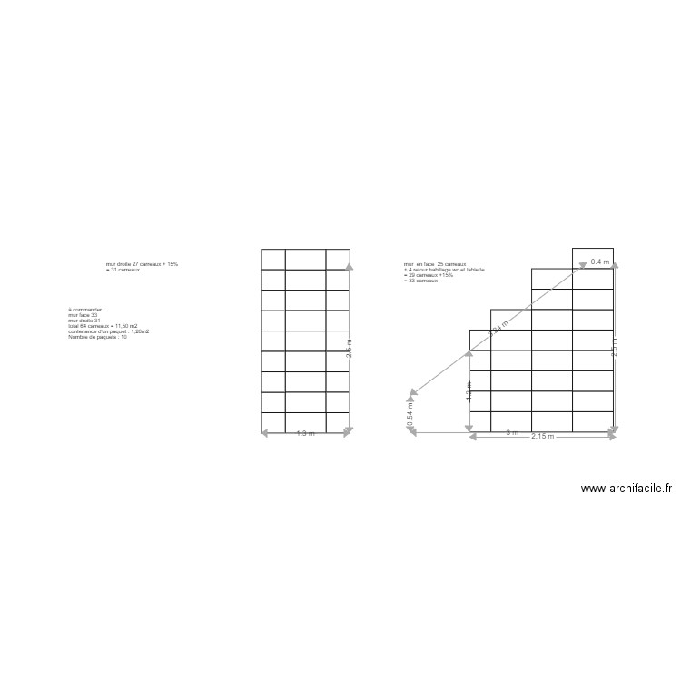 carrelage wc  30 x 60. Plan de 0 pièce et 0 m2