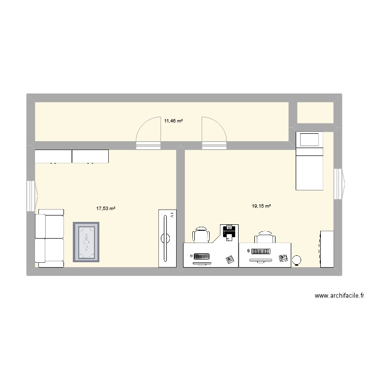 ETAJUL MEU. Plan de 3 pièces et 48 m2