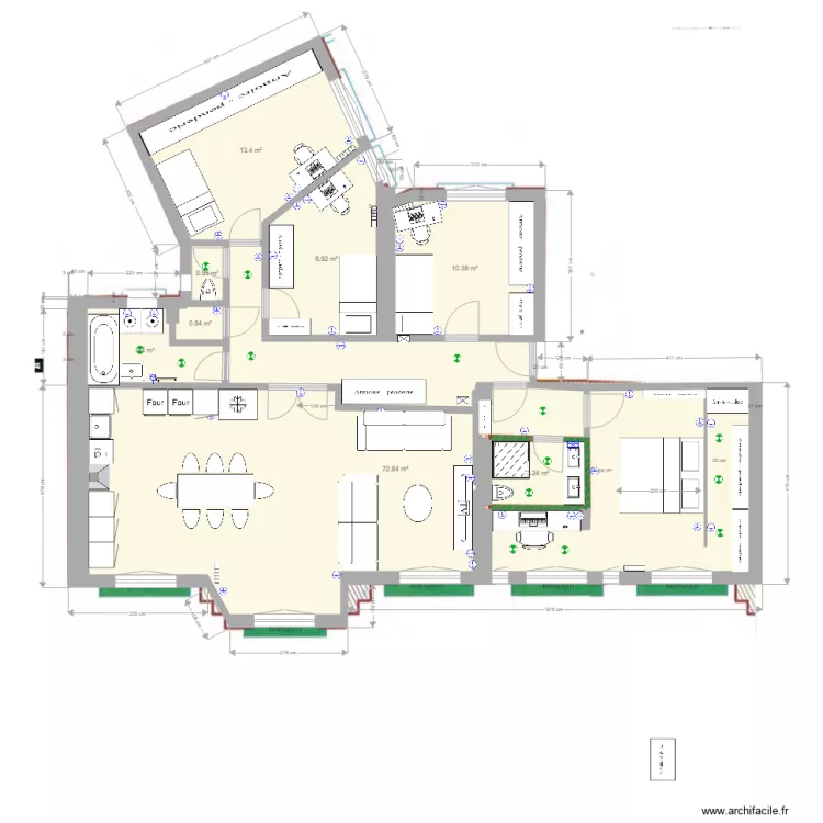 base cot&eacute;e Jaures projet amandine 0603 bis. Plan de 