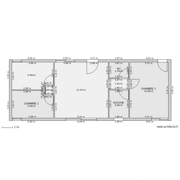 plan de maison 78m2