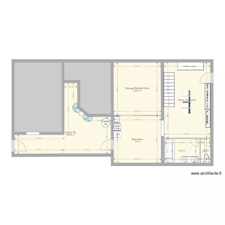 Clusaz Projet4bis Ext 4X8 StairsWest. Plan de 