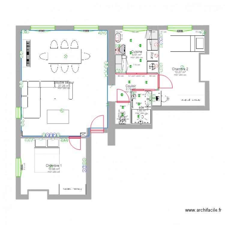 AppartPlanRenovationImplantationElectrique. Plan de 0 pièce et 0 m2