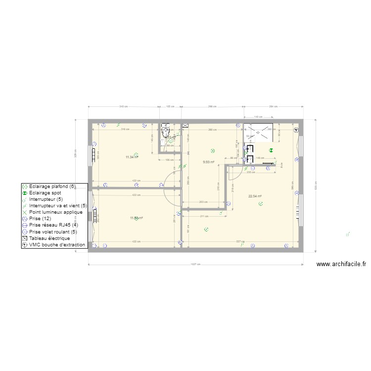 extension hery elec. Plan de 0 pièce et 0 m2