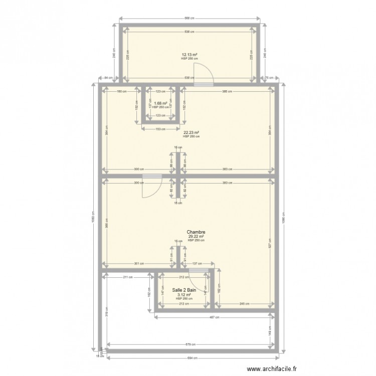 Projet Portet DUMAS Etage partie 1940. Plan de 0 pièce et 0 m2