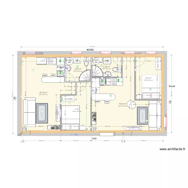 Ecurie Etage Pinceloup Option2. Plan de 