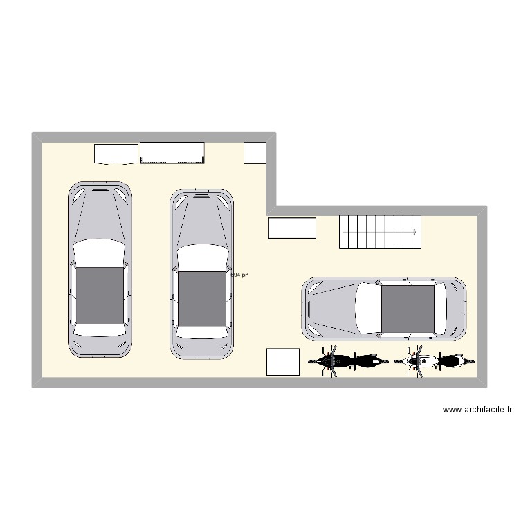 Garages . Plan de 1 pièce et 64 m2