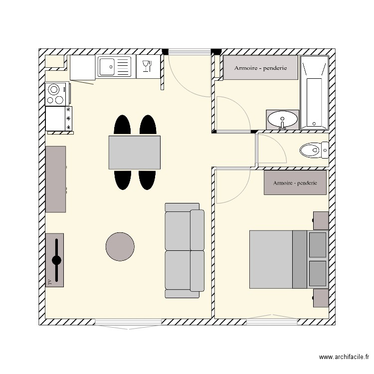 GANGES. Plan de 6 pièces et 42 m2