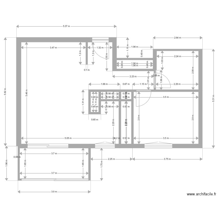 Séjour et chambre Castel Courrau. Plan de 0 pièce et 0 m2