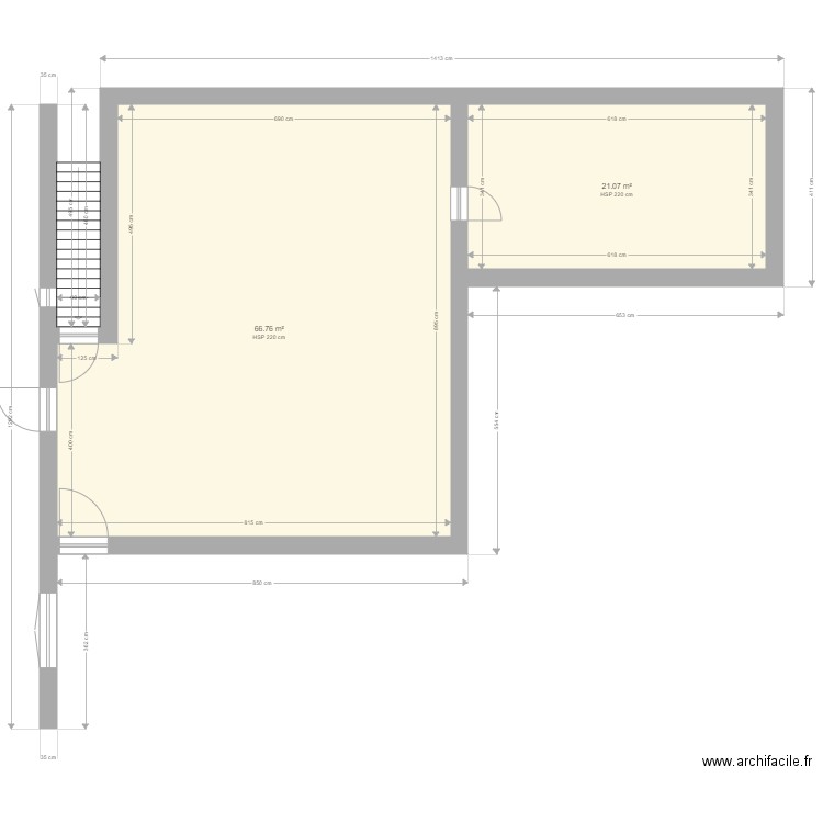 extension fond. Plan de 0 pièce et 0 m2