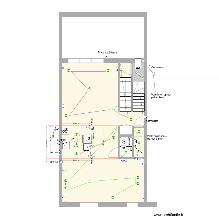 Banning 21 Rez 2 Electricit&eacute; d&eacute;tails cuisine. Plan de 0 pièce et 0 m2