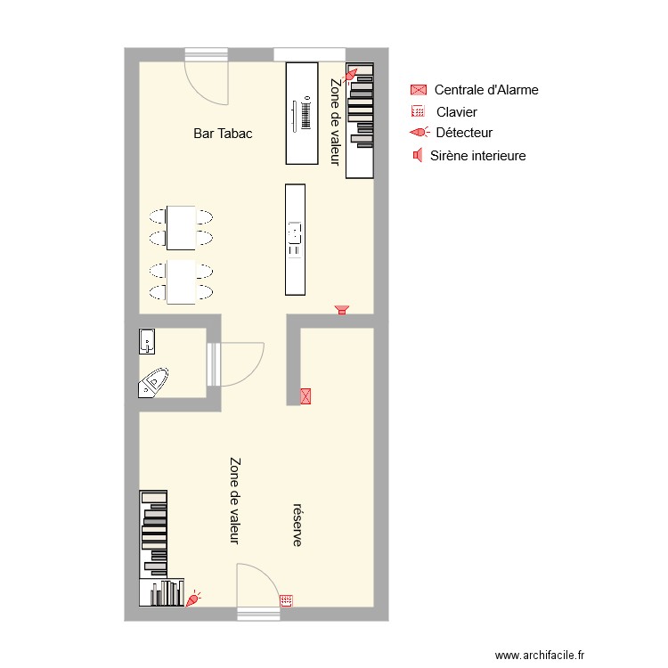 TABAC L EVILYS BAR Alarme Anti Intrusion . Plan de 0 pièce et 0 m2