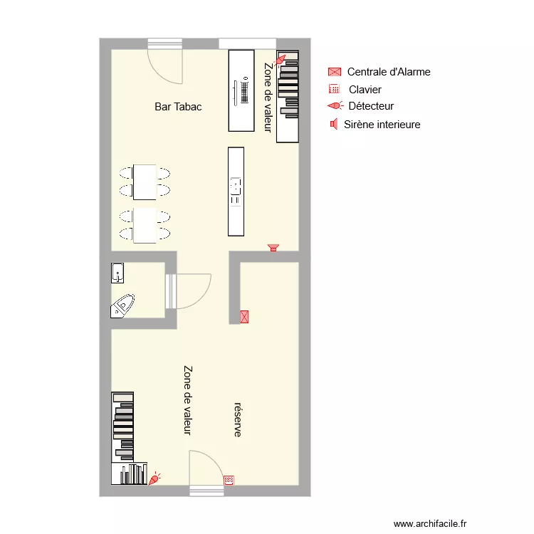 TABAC L EVILYS BAR Alarme Anti Intrusion . Plan de 