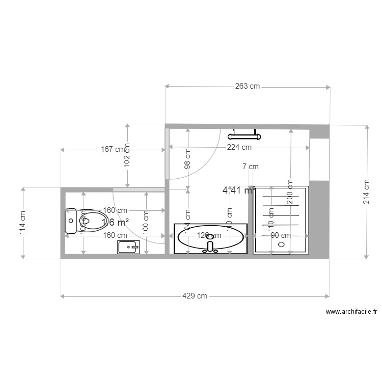 SDB 1. Plan de 0 pièce et 0 m2