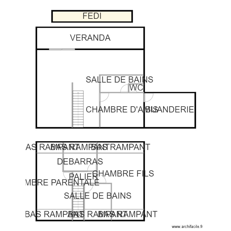 RESTO LA DOUA. Plan de 18 pièces et 183 m2