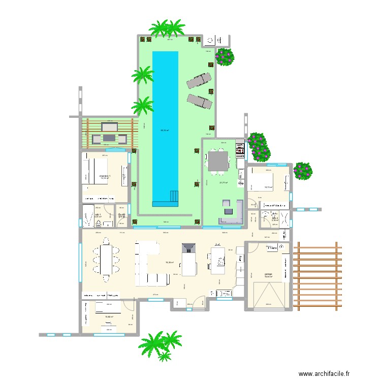 maison H. Plan de 10 pièces et 251 m2