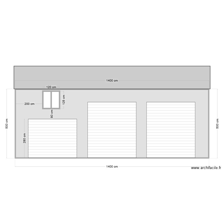 Garage Façade Est. Plan de 1 pièce et 68 m2