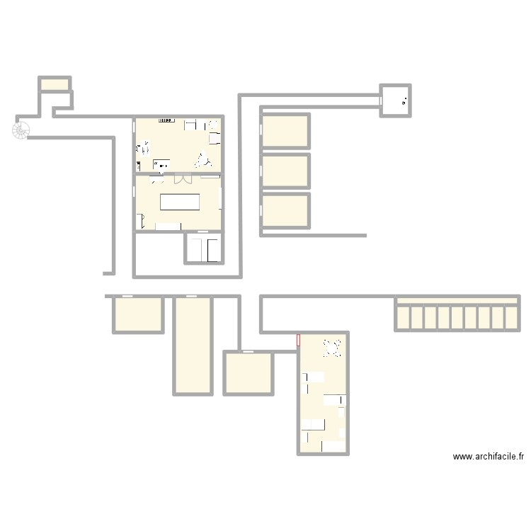 laboratoire. Plan de 18 pièces et 199 m2