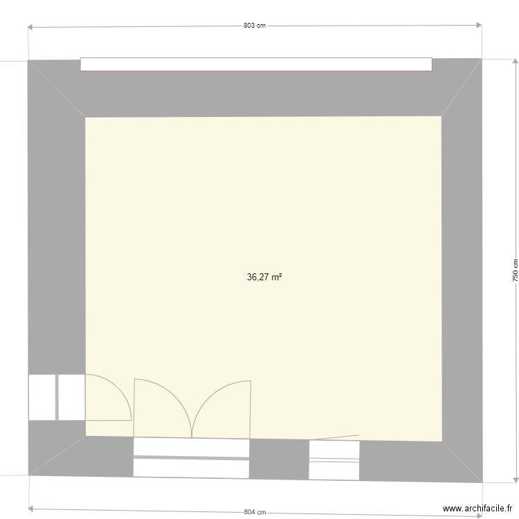 Lussaud écurie étable 2. Plan de 1 pièce et 36 m2