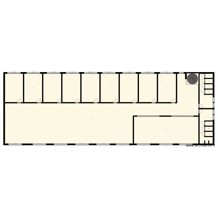 bur2. Plan de 72 pièces et 3033 m2