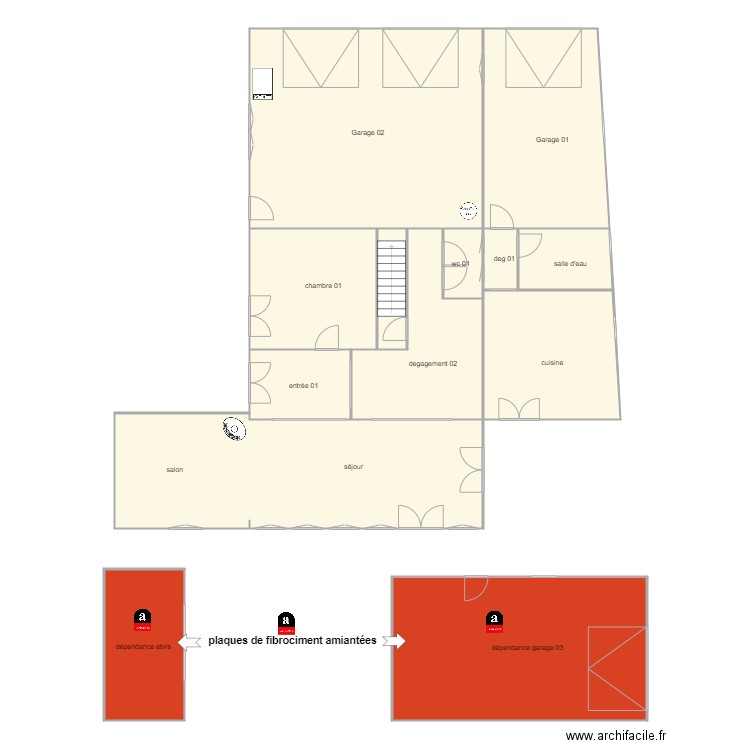 sci dbyr rdc. Plan de 13 pièces et 268 m2